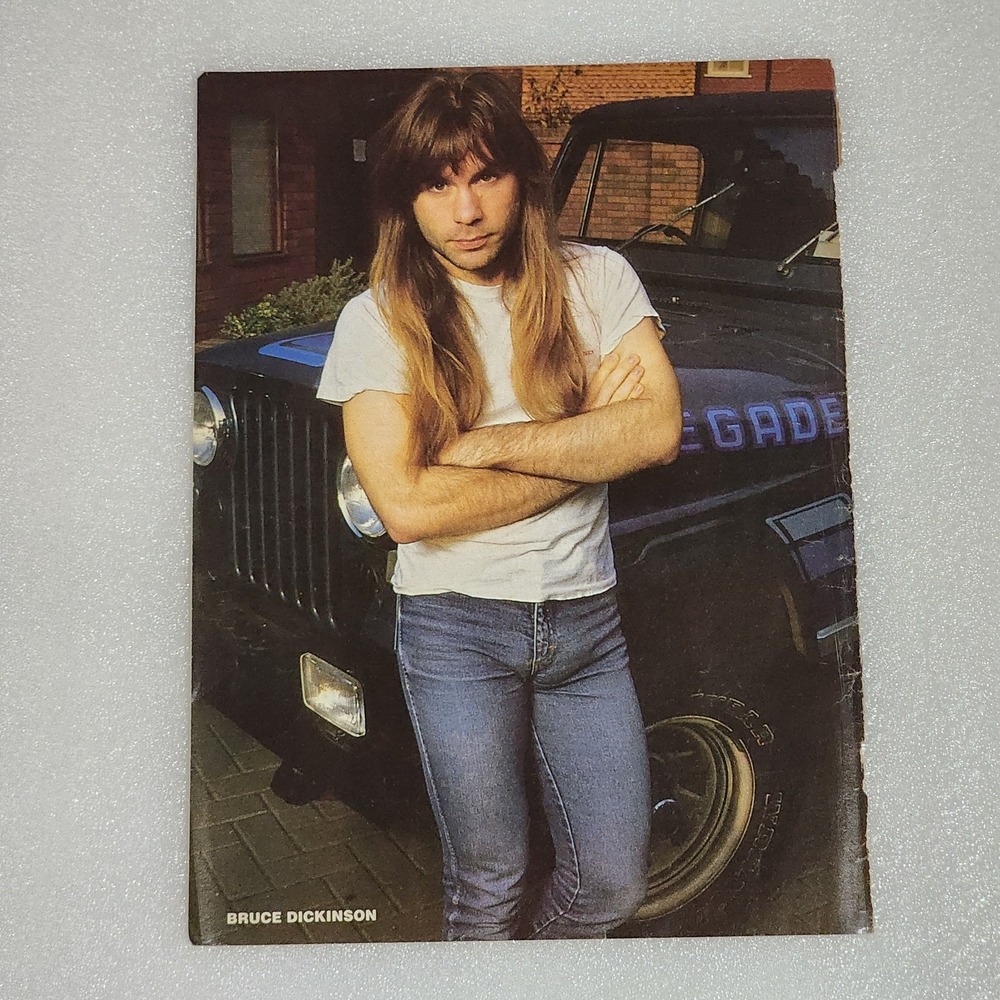Bruce Dickinson Iron Maiden Vintage 1980s Poster Clipping 8x10 Color Photo